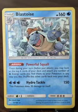 Pokemon Blastoise 25/181 Deck Exclusives Cracked Ice Holo LP - Image 1