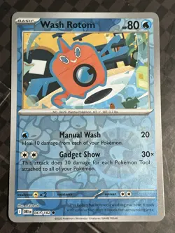 Pokemon NM Reverse Holo Wash Rotom 061/182 Common SV10: Destined Rivals NM - Image 1
