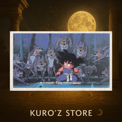 Son Goku & Wolf - Dragon Ball Vintage Baseball Game Menko Card - Image 1