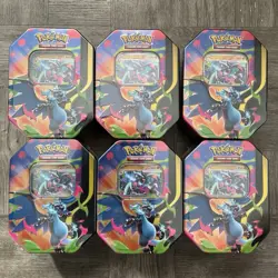Lot Of 6 - Pokemon Mega Charizard X ex Tins - SEALED - Image 1