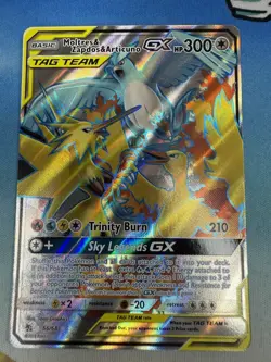 Moltres Zapdos Articuno GX 66/68 Hidden Fates Full Art Tag Team Pokemon Card - Image 1