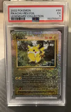 Pokemon Legendary Collection Reverse Holo Pikachu #86/110 PSA 5 New Cert - Image 1