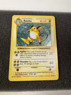 Pokemon TCG Raichu 1999 Base Set Shadowless Holo - Image 1