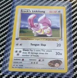 LP Brock's Lickitung 1st Edition 041/132 Gym Heroes Regular WotC Pokemon 2000 - Image 1