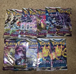 x12 Pokemon Booster Packs - x3 Silver Tempest x7 Astral Radiance Vivid Darkness - Image 1