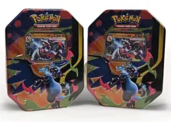 Pokemon TCG Mega Charizard X EX Tin Lot of 2 Sealed Phantasmal Flames Destined - Image 1