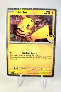 Pokemon Day 2026 Pikachu 051/162 Cosmo Holo Promo with Collectors Coin - Image 2