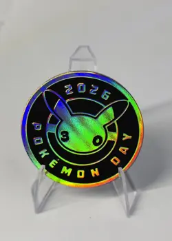 Pokemon Day 2026 Pikachu 051/162 Cosmo Holo Promo with Collectors Coin - Image 4