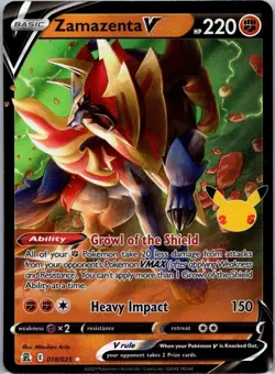Pokemon TCG Zamazenta V 18/25 Ultra Rare Celebrations NM - Image 1