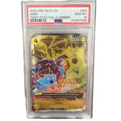 2025 One Piece EN TMNT Pack Vol. 3 Winner #055 Jinbe PSA 10 GEM MINT - Image 1