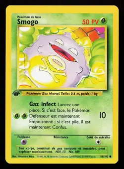 Koffing 51/102 Common FRENCH 1st Edition Base Set Pokemon Card - Image 1