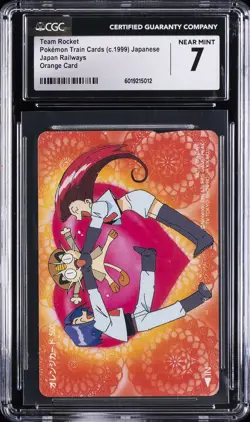 1999 POKEMON TRAIN CARD JAPAN RAILWAYS TEAM ROCKET CGC 7 - Image 1