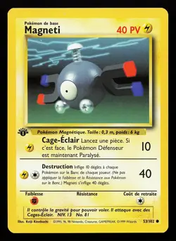 Magnemite 53/102 Common FRENCH 1st Edition Base Set Pokemon Card - Image 1