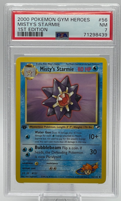 2000 POKEMON GYM HEROES #56 MISTY'S STARMIE 1ST EDITION PSA 7 NM - Image 1