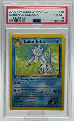 2000 POKEMON GYM CHALLENGE #30 SABRINA'S GOLDUCK 1ST EDITION PSA 8 NM-MT - Image 1