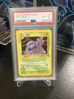 Psa 8.5 (Pop 25) Pokemon Muk Fossil Holo - Image 1