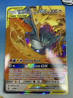 Moltres Zapdos Articuno GX 44/68 Hidden Fates Ultra Rare Tag Team Pokemon Card - Image 1