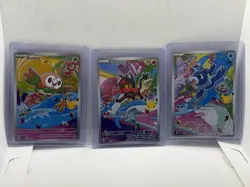 Pokemon First Partner Illustration Series 1 Alolan Alola Starters Promo Set NM - Image 1