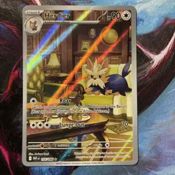 Pokemon TCG Herdier 155/086 SV: White Flare Illustration Rare Holofoil - Image 1