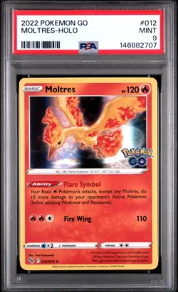 2022 POKEMON GO #012 MOLTRES-HOLO PSA 9 - Image 1