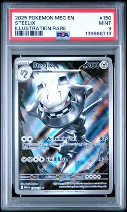 2025 POKEMON MEG EN-MEGA EVOLUTION ILLUSTRATION RARE #150 STEELIX PSA 9 - Image 1