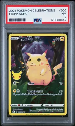 2021 POKEMON CELEBRATIONS #005 FULL ART/PIKACHU PSA 7 - Image 1