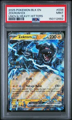 2025 POKEMON BLK EN-BLACK BOLT #034 ZEKROM EX PSA 9 - Image 1