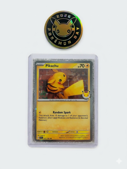Pikachu 051/162 Pokemon Day 30th Anniversary Stamped Promo + Coin (Cosmo Holo) - Image 1