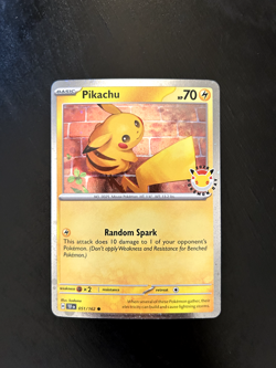 Pikachu 051/162 Pokemon Day 30th Anniversary Stamped Promo + Coin (Cosmo Holo) - Image 2