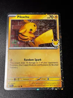 Pokemon TCG Pikachu 051/162 Pokemon day 2026 Cosmo Holo Promo NM - Image 1