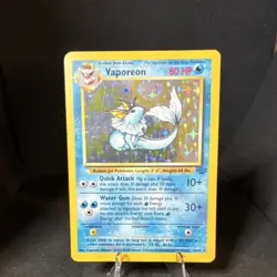 Pokemon TCG Vaporeon 12/64 Jungle Holo Rare Unlimited Card LP/MP Condition - Image 1