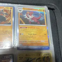 Pokemon TCG Mixed Card Lot Binder Pages Holo/Foil V EX Mega Tyranitar Pikachu - Image 4