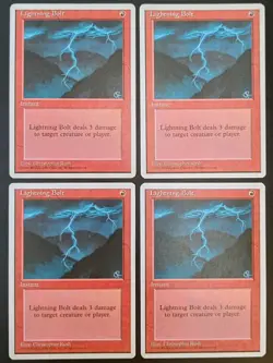 MtG | 4 x Lightning Bolt | Fourth Edition | Magic The Gathering - Image 1