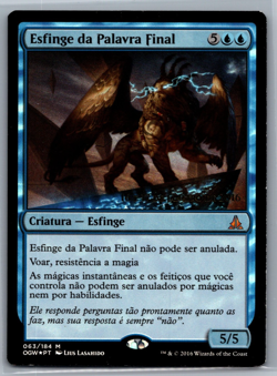 MTG PORTUGUESE Prerelease Cards Sphinx of the Final Word #063/184 Promo Foil TCG - Image 1