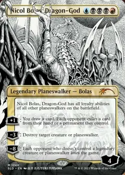 [1x] Nicol Bolas, Dragon-God (1246) - Foil - Borderless Near Mint, English Secre - Image 1