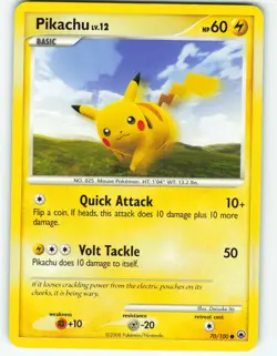Pikachu - 70/100 Majestic Dawn - Pokemon TCG - 2008 - Image 1