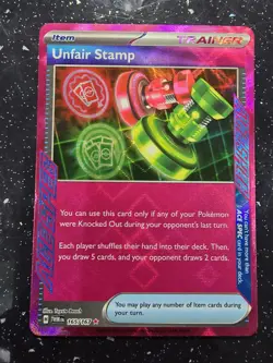 Pokemon TCG Unfair Stamp Twilight Masquerade 165/167 Holo Ace Rare FREE SHIP - Image 1