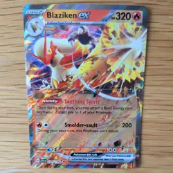 BLAZIKEN EX 024/159 POKEMON CARD (JOURNEY TOGETHER SET) HALF ART HOLO - Image 1