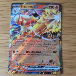 BLAZIKEN EX 024/159 POKEMON CARD (JOURNEY TOGETHER SET) HALF ART HOLO - Image 2
