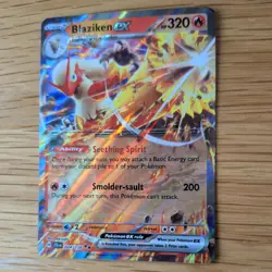 BLAZIKEN EX 024/159 POKEMON CARD (JOURNEY TOGETHER SET) HALF ART HOLO - Image 4