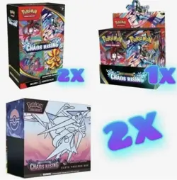 CHAOS RISING Pokemon Center ETB’s x2 + Booster Box + Booster Bundle x2 PRESALE - Image 1