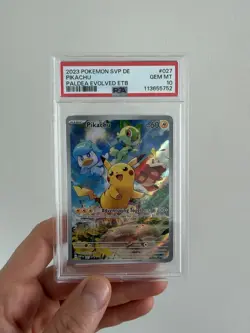 PSA 10 2023 PALDEA EVOLVED ETB #027 PIKACHU SV BLACK STAR PROMO POKEMON - Image 1
