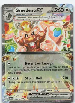 Greedent ex 179/197 Double Rare Holo SV03: Obsidian Flames NM Pokemon - Image 1