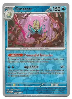 Omastar 139/165 Rare 151 Pokemon Reverse Holo Near Mint - Image 1