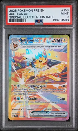 2025 POKEMON PRE EN-PRISMATIC EVOLUTIONS #153 JOLTEON EX PSA 9 - Image 1