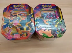Pokemon TCG Mega Charizard X + Y EX Tins Sealed SET OF 2 - Image 1