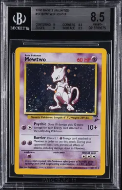 2000 POKEMON BASE SET 2 #10 MEWTWO-HOLO BGS 8.5 - Image 1