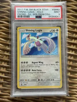 Pokemon Shining Lugia 130 HP SM82 SM Black Star Promo Holo PSA 9 2017 - Image 1