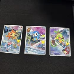 Pokemon 1st Partner Illustration Collections Turtwig #40 Chimchar #41 Piplup #42 - Image 1