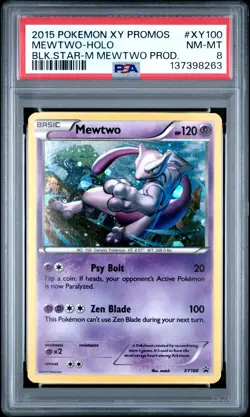 POKEMON XY BLACK STAR PROMO MEWTWO EX #XY100 PSA 8 NEAR MINT #137398263 - Image 1